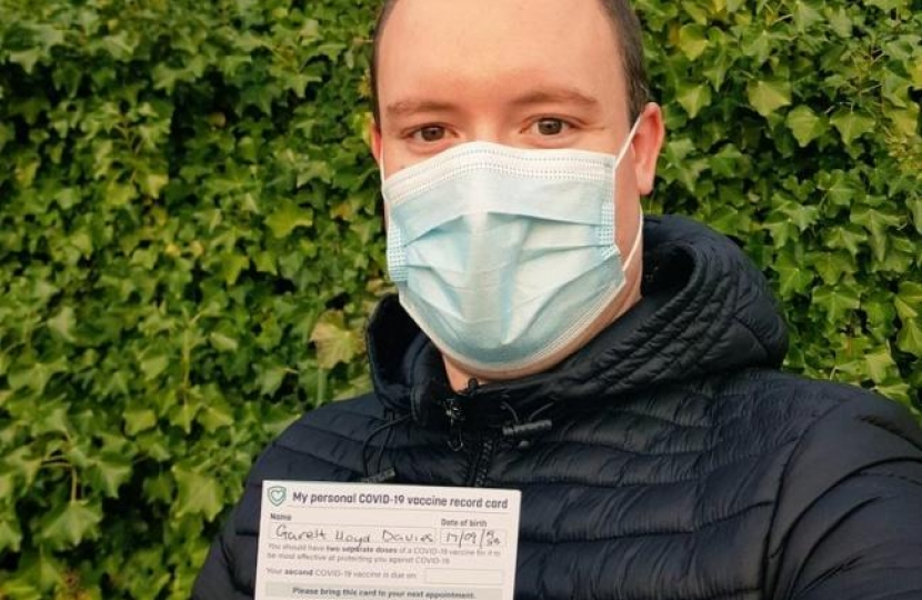 Prestatyn councillor and frontline NHS worker on having his first dose of Covid vaccine